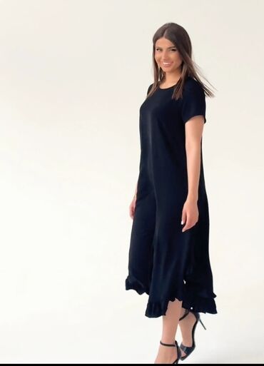 Повседневные платья: Повседневное платье, Made in KG, Лето, Длинная модель, Оверсайз, Все размеры — 4