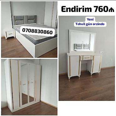 tek carpayllar: Yataq otağı dəsti - Rəng: ağ-qızılı detallarla - Komplektasiya: • — 1