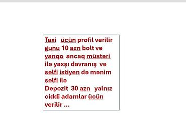 depozitsiz taksi işi: Taksi sürücüsü tələb olunur, Gündəlik ödəniş — 1