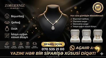 gümüş əşyalar: Dəstə daxildir: Boyunbağı, Gümüş, 925 Əyar — 1