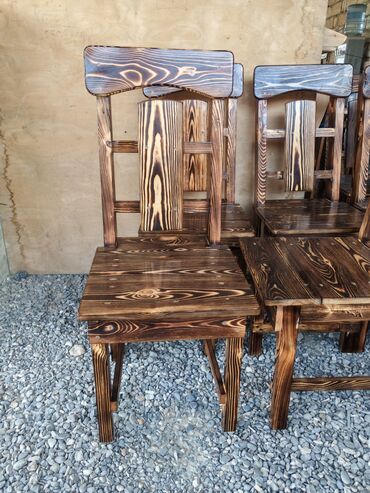 Sifarişlə restoran üçün masa və oturacaq dəstləri: Stullar ilə, Kvadrat masa, 4 nəfər — 18