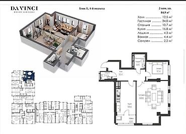 дом проекты: 2 комнаты, 85 м², Элитка, 12 этаж, ПСО (под самоотделку) — 4