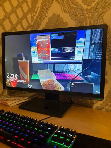 Masaüstü kompüterlər və iş stansiyaları: 1 ədəd. 144 hz Beng monitor tam işlək vəziyyətdə. Heç bir problemi