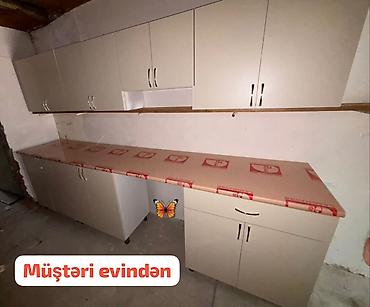 кухня бу: Mətbəx mebeli – 303 sm - Rəng: açıq bej - Üst modul: bir neçə bölməli — 1