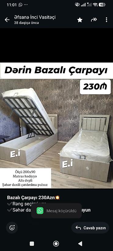 carpayısı: *Bazalı Çarpayı 230Azn💥* ✔️Rəng seçimi var ✔️Səhər daxili çatdırılma — 1