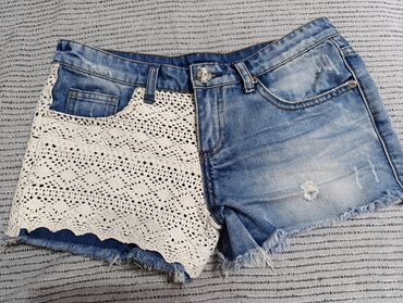 Shorts, Britches: Cotton, color - Light blue, Single-colored