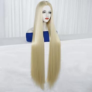 35: Ultra duga ravna perika – platinasto plava, 106,7 cm (42 inča) - Tip — 2