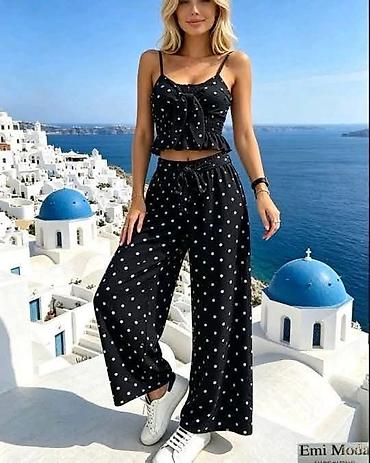 pepco suknja: Dvodijelni letnji komplet na tufne - Model: top + pantalone širokih — 2