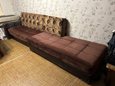 диван раскладной двойка: Модулдук диван, түсү - Күрөң, Колдонулган