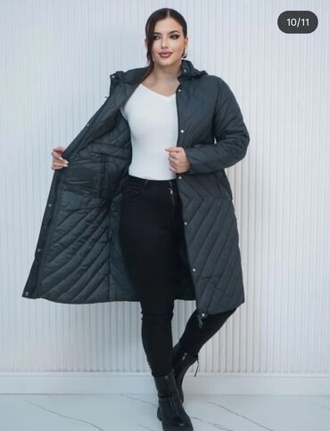 Пуховики и зимние куртки: Пуховик, Длинная модель, Стеганый, Стандарт — 6