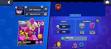 Aksesuarlar: Brawl Stars hesabı – EFX | Shadows - Kupa: 29,309 (Kupa Yolu III) - — 2