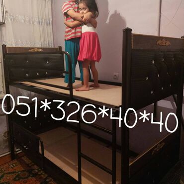 İkimərtəbəli uşaq çarpayıları: Oğlan və qız üçün, Yeni, Çarpayı, Matras ilə, Siyirməsiz — 26