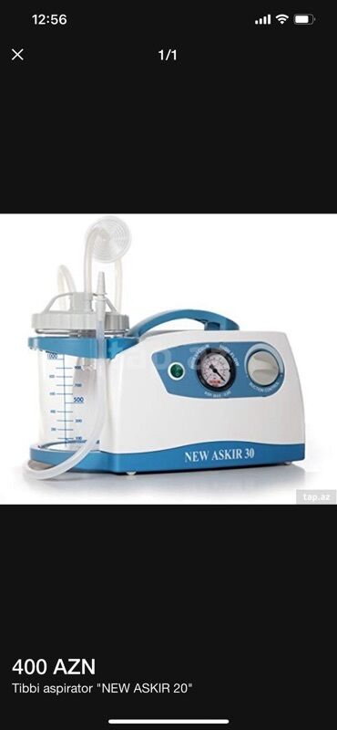 Bu, tibbi aspirator NEW ASKIR 30 modelidir. Cihaz ağ və mavi