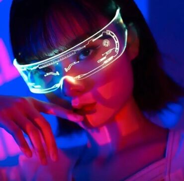 Очки: Светодиодные очки в стиле киберпанк с подсветкой 7 цветный режим