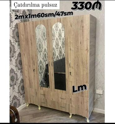 Dolablar: Yeni, Açılan, 4 qapılı Düz dolab, Qarderob, paltar dolabı, Azərbaycan — 20