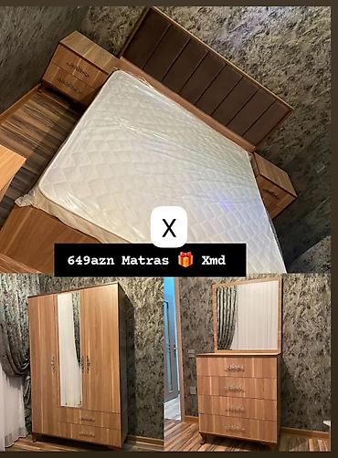 kamod mebel: Yataq otağı mebeli dəsti Tərkibi: - İki nəfərlik çarpayı – yumşaq — 1