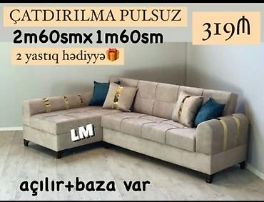 Künc divan – açılan mexanizm və baza ilə. Ölçü: 2 m 60 sm x 1 m 60 sm lalafo.az -da Künc divan – açılan mexanizm və baza ilə. Ölçü: 2 m 60 sm x 1 m 60 sm