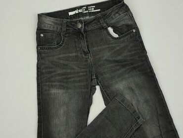 czarne jeansy z dziurami: Jeans, Pepperts!, 12 years, 152, condition - Good