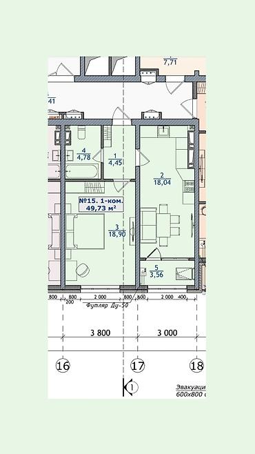 2 8: 1 комната, 60 м², Улан мкр 8 этаж — 2