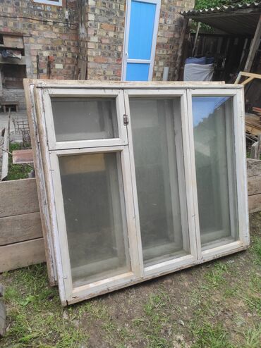 стекло для окно: Деревянное окно, Глухое, цвет - Белый, Б/у, 130 *150, Самовывоз