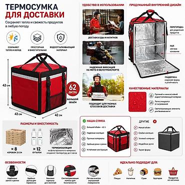 термо сунка: 🚚 Термосумка для доставки 62–64 л Большая профессиональная термосумка — 6