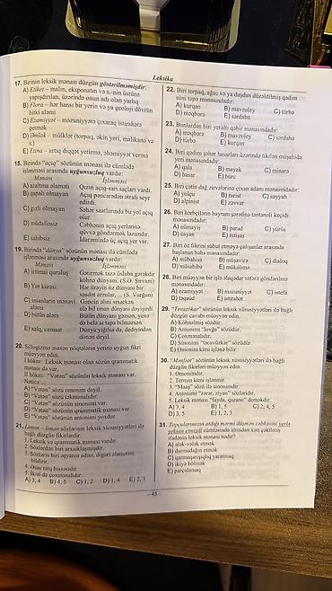 Testlər: Məhsul: Azərbaycan dili – Leksika bölməsi üzrə test-sual toplusu — 3