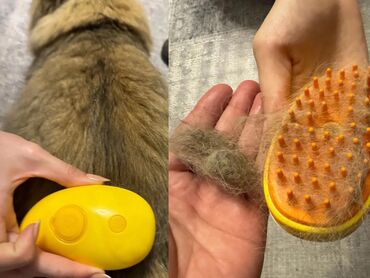 миска для животных: Паровая расческа против весенней линьки для кошек. Также подходит
