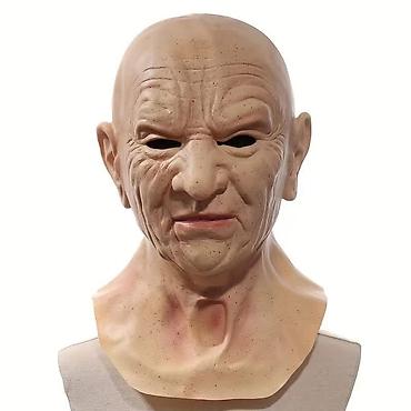 Kostimi za maskenbal: Ultra-realistična maska starije gospođe – celoglava, sa ramenim — 10