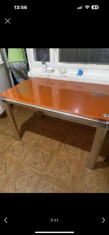 Столы: Кухонный Стол, цвет - Оранжевый, Б/у