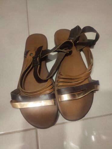ravne zlatne sandale: Sandale, 38.5