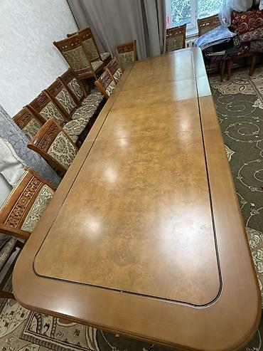 study table: Стол и стул для зала, Б/у, Самовывоз, цвет - Коричневый — 3