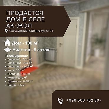 сокулук глобус: Продаётся дом в селе Ак-Жол, Сокулукский район, ул. Фрунзе 34 — 1