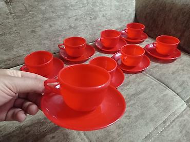 caydan caynik: Çay dəsti, rəng - Qırmızı — 1
