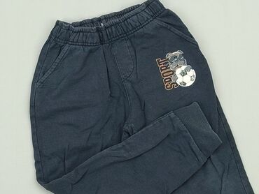 czarne spodnie z wysokim stanem materiałowe: Sweatpants, Little kids, 4-5 years, 104/110, condition - Good