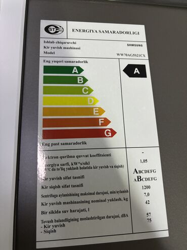 Стиральные машины: Стиральная машина Samsung, Новый, Автомат, До 7 кг, Полноразмерная — 5