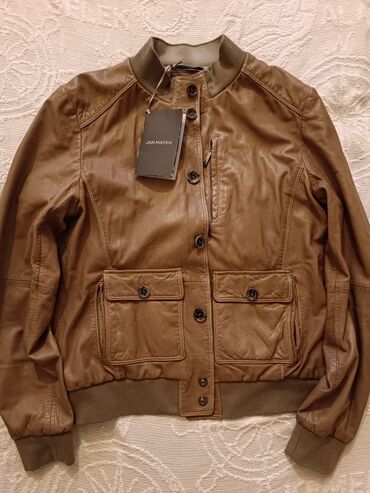 кожаная мужская куртка: Куртка M (EU 38), цвет - Коричневый