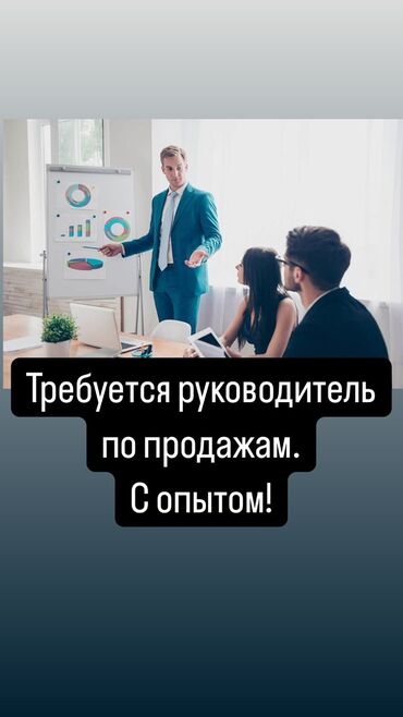 мектеп жумуш: Требуется руководитель по продажам. С опытом работы. З/ плата большая