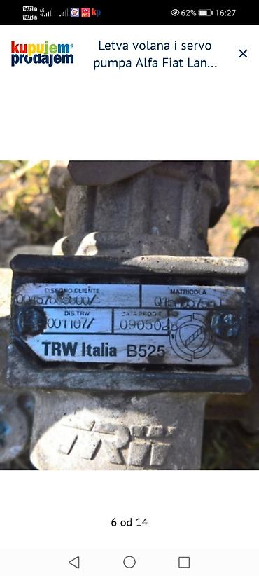 Auto delovi: Letva volana i servo pumpa – TRW Italia B525 - Komplet hidraulična — 4