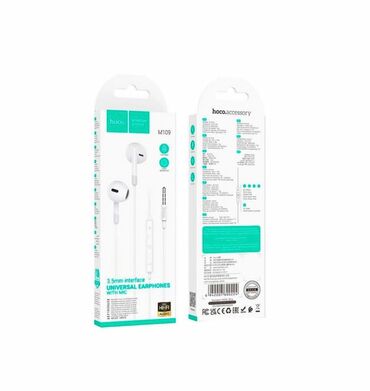 hoco w43: Наушники M109, Pure joy wire control earphones, HOCO, белый 1