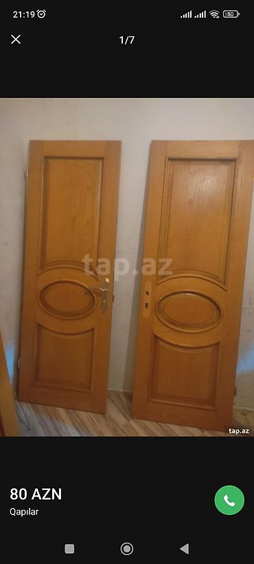 Taxta iç qapılar dəsti - Material: tam ağac (şpon deyil), açıq palıd