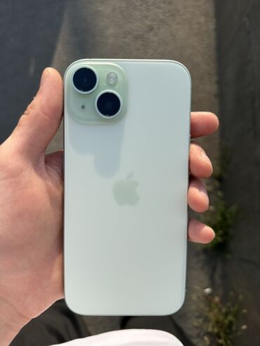 задние камеры: IPhone 15, Колдонулган, 128 ГБ, Жашыл, Коргоочу айнек, Каптама, 89 %