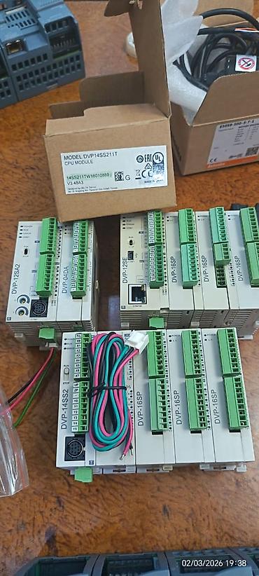 Комплектующие для ПК: Delta Electronics PLC modulları və Siemens HMI 1) Delta DVP-14SS2 — 6