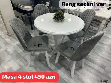 Masa və oturacaq dəstləri: Mətbəx üçün, Yeni, Açılmayan, Yumru masa, 4 stul