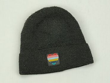 czarna czapka zimowa dla dziewczynki: Czapka, stan - Dobry