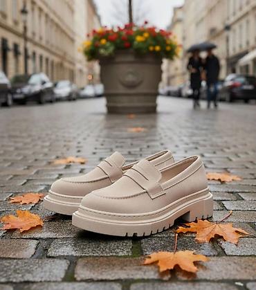 Bej rəngli qadın loaferləri - Model: qalın platformalı loafer - Rəng lalafo.az -da Bej rəngli qadın loaferləri - Model: qalın platformalı loafer - Rəng