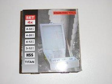 Burgije: Set stepenastih burgija – 4 komada u drvenoj kutiji Opis: - — 4