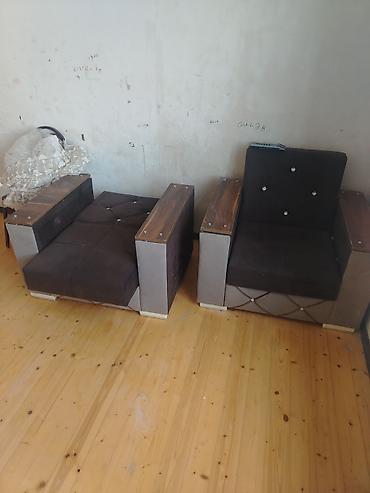 ucuz stolar: Künc divan dəsti və iki ədəd kreslo - Tərkib: L formalı böyük künc — 2