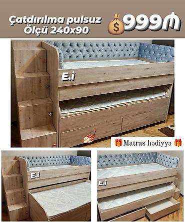 mebel vitrin: Ikimərtəbəli çarpayı rəng seçimi var — 1