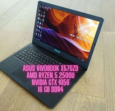 варианты в рассрочку: Ноутбук, Asus, 16 ГБ ОЭТ, AMD Ryzen 5, 15.6 ", Колдонулган, Оюндар үчүн, эс тутум SSD