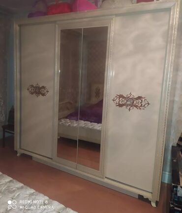 белая мебель спальня: Двуспальная кровать, Шкаф, Трюмо, Тумба, Азербайджан, Новый